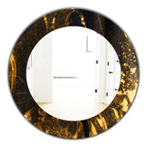 Marbled Yellow 9' Glam Wall Mirror - Oval or Round Wall Mirror
