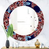 Floral Elements In Color' Traditional Mirror - Oval or Round Wall Mirror
