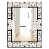 Black & White 9' Mid-Century Modern Mirror - Oval or Round Wall Mirror