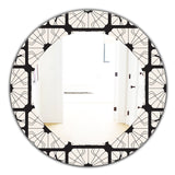 Black & White 9' Mid-Century Modern Mirror - Oval or Round Wall Mirror