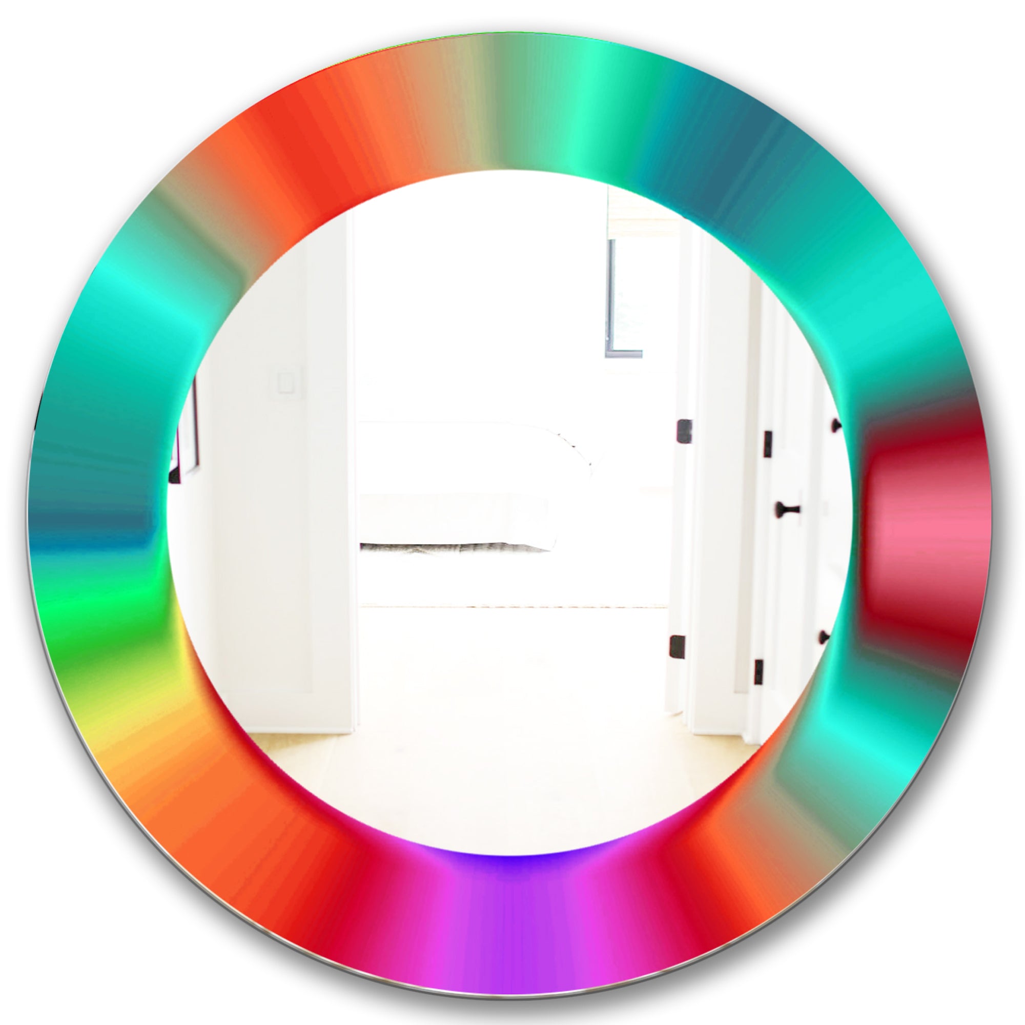 Multicolor Rainbow' Modern Mirror - Oval or Round Vanity Mirror