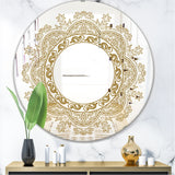 Brown Mandala' Glam Mirror - Oval or Round Accent or Vanity Mirror