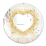 Golden Glitter Heart' Glam Mirror - Oval or Round Accent or Vanity Mirror