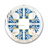 Blue Tiles' Bohemian and Eclectic Mirror - Oval or Round Wall Mirror