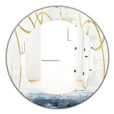 Gold Abstract Geometric Shape' Modern Mirror - Oval or Round Wall Mirror