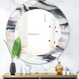 Grey Marbling V' Modern Mirror - Oval or Round Wall Mirror