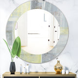 Patchwork Abstract II' Modern Mirror - Oval or Round Wall Mirror