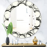 Minimalist Black and White II' Mid-Century Mirror - Oval or Round Wall Mirror