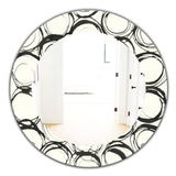 Minimalist Black and White II' Mid-Century Mirror - Oval or Round Wall Mirror