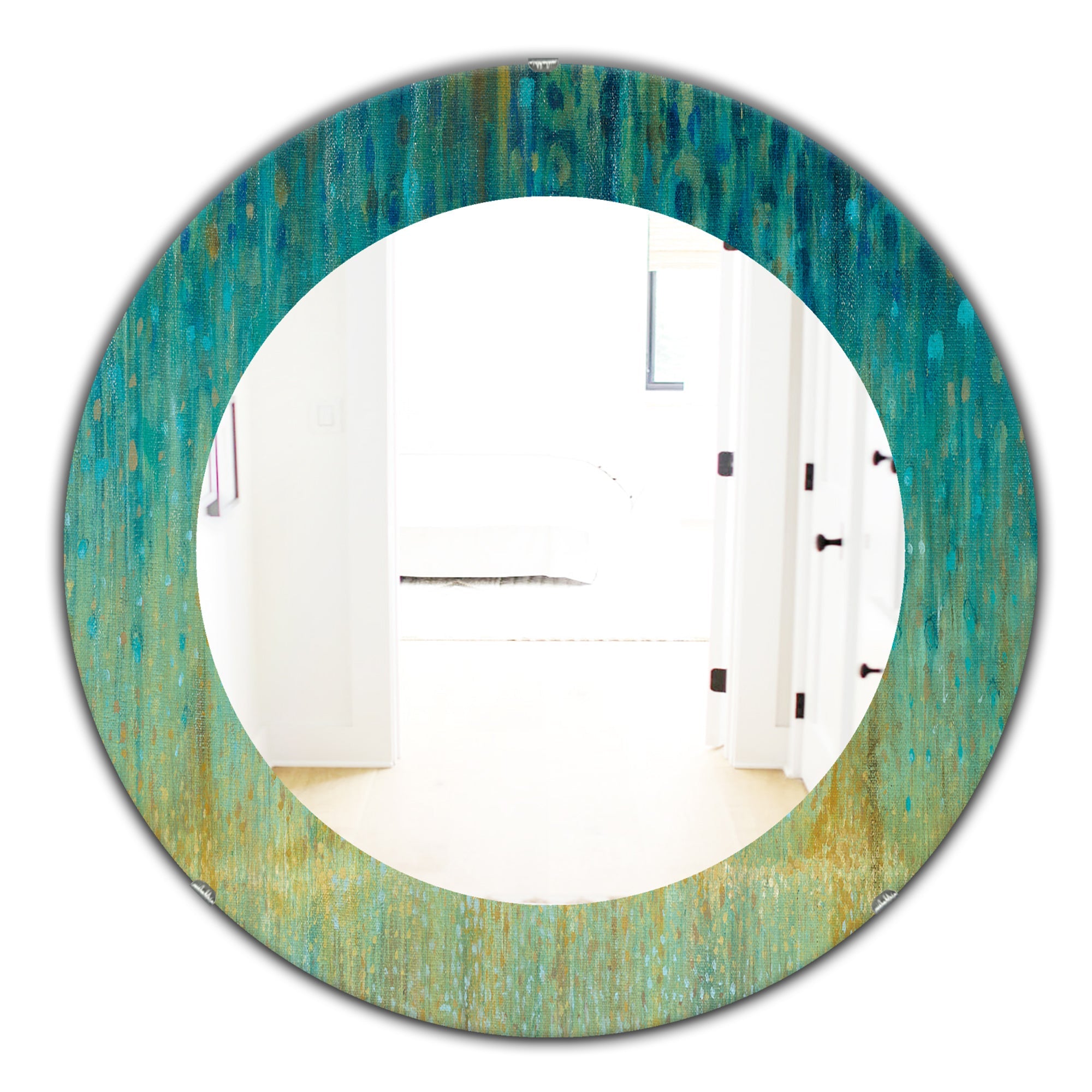 Rain Abstract Panel' Modern Bathroom Mirror - Contemporary Oval or Round Wall Mirror