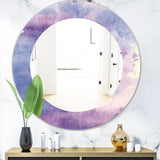 Watercolor Purple Haze II' Modern Mirror - Oval or Round Wall Mirror