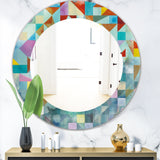 Modern Patchwork' Modern Mirror - Oval or Round Wall Mirror