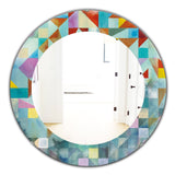 Modern Patchwork' Modern Mirror - Oval or Round Wall Mirror
