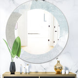 Grey and White Collage I' Modern Mirror - Oval or Round Wall Mirror