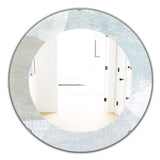 Grey and White Collage I' Modern Mirror - Oval or Round Wall Mirror