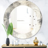 Gray Circles I' Modern Mirror - Oval or Round Wall Mirror