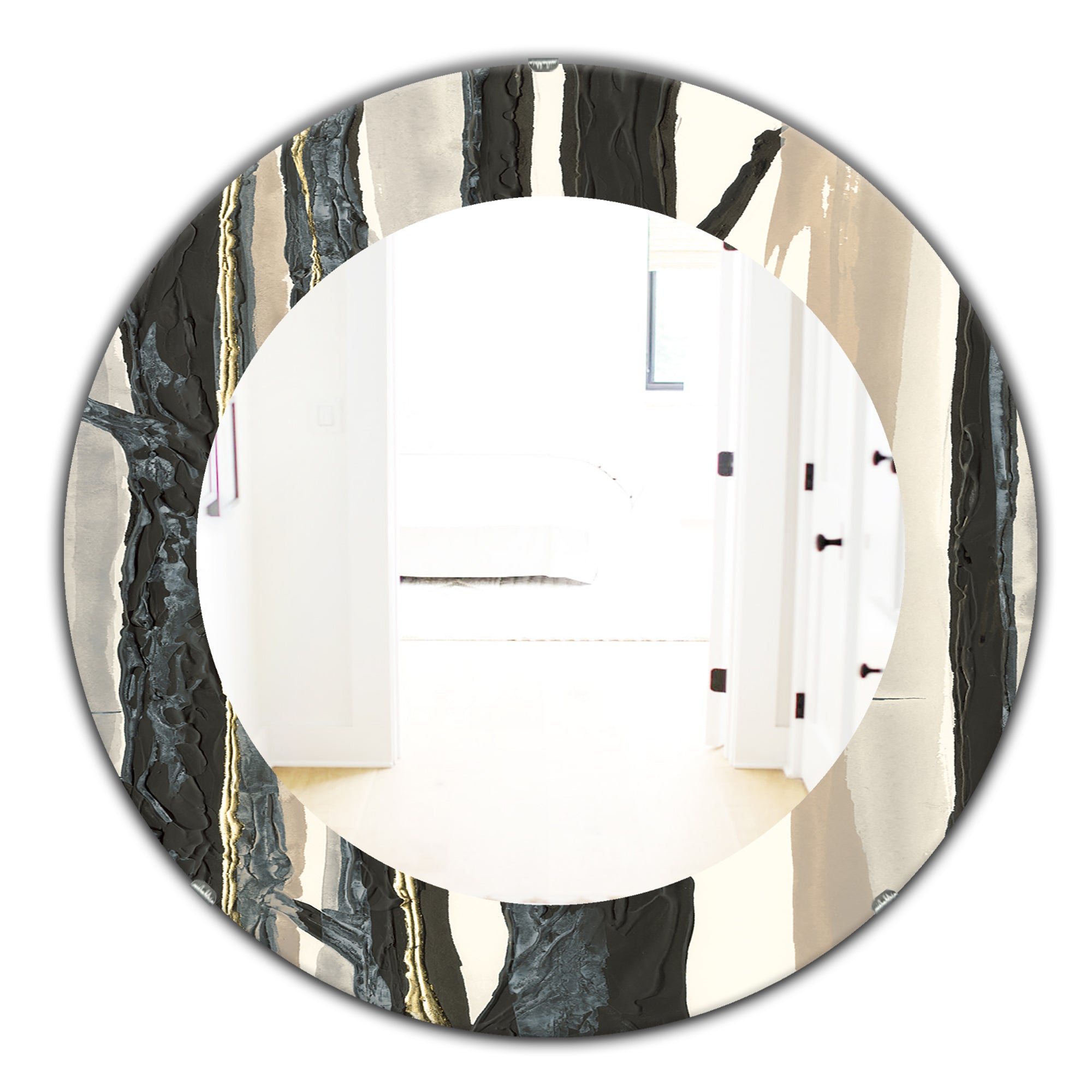 Forest Silhouette II' Modern Mirror - Oval or Round Wall Mirror
