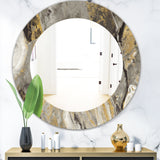 Painted Gold Stone' Traditional Mirror - Oval or Round Wall Mirror