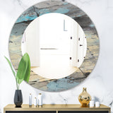 Rock Teal Panel II' Modern Mirror - Oval or Round Wall Mirror