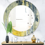 Yellow and Black Element' Modern Mirror - Oval or Round Wall Mirror