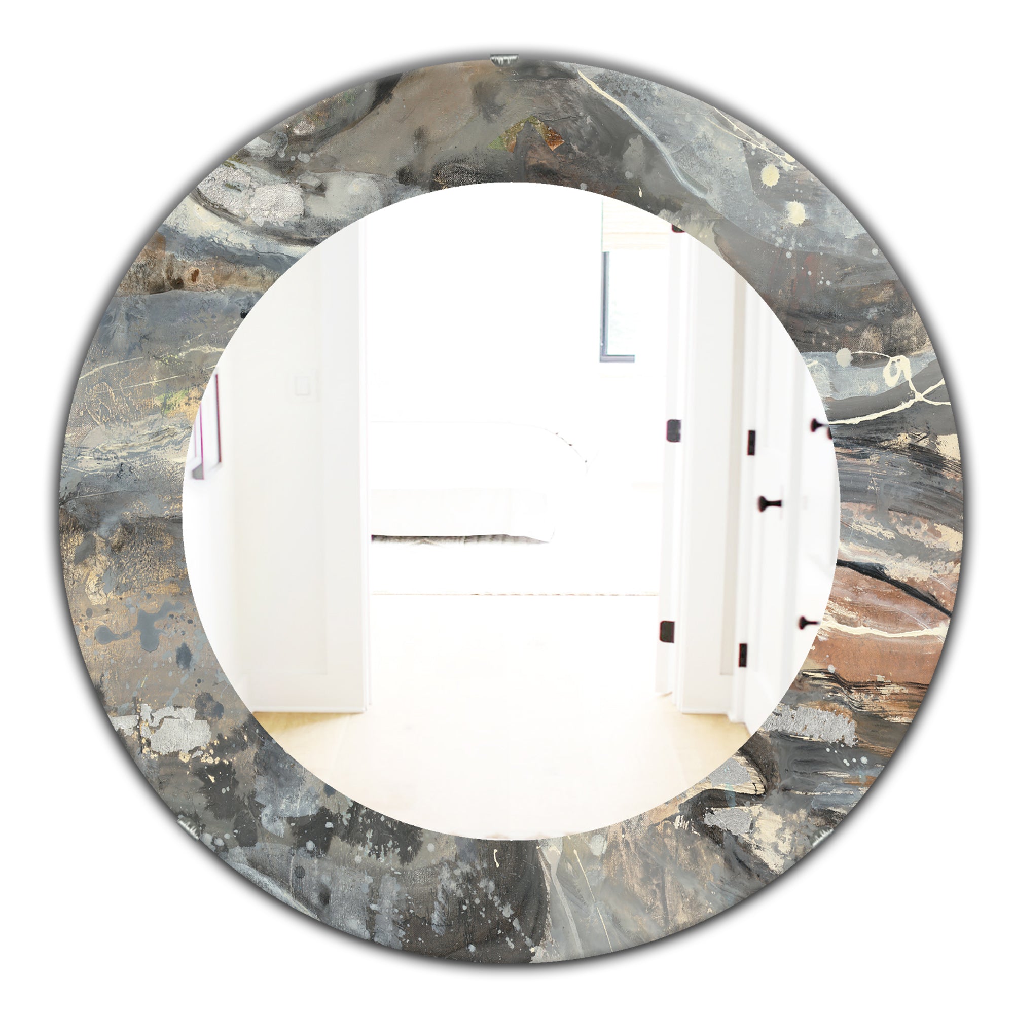 Fire and Ice Minerals VI' Modern Mirror - Oval or Round Wall Mirror