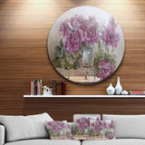 Bouquet of Pink Peonies Ultra Glossy Floral Metal Circle Wall Art