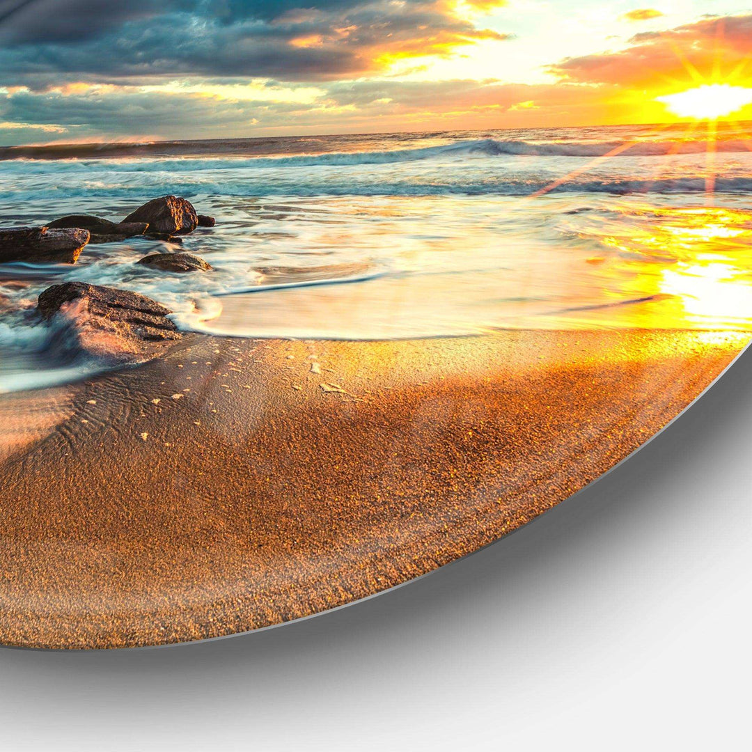 Beautiful Cloudscape over the Sea - Sea &amp; Shore Large Metal Circle Wall Art