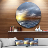 Incredible View of Typical Sunrise Seascape Metal Circle Wall Art