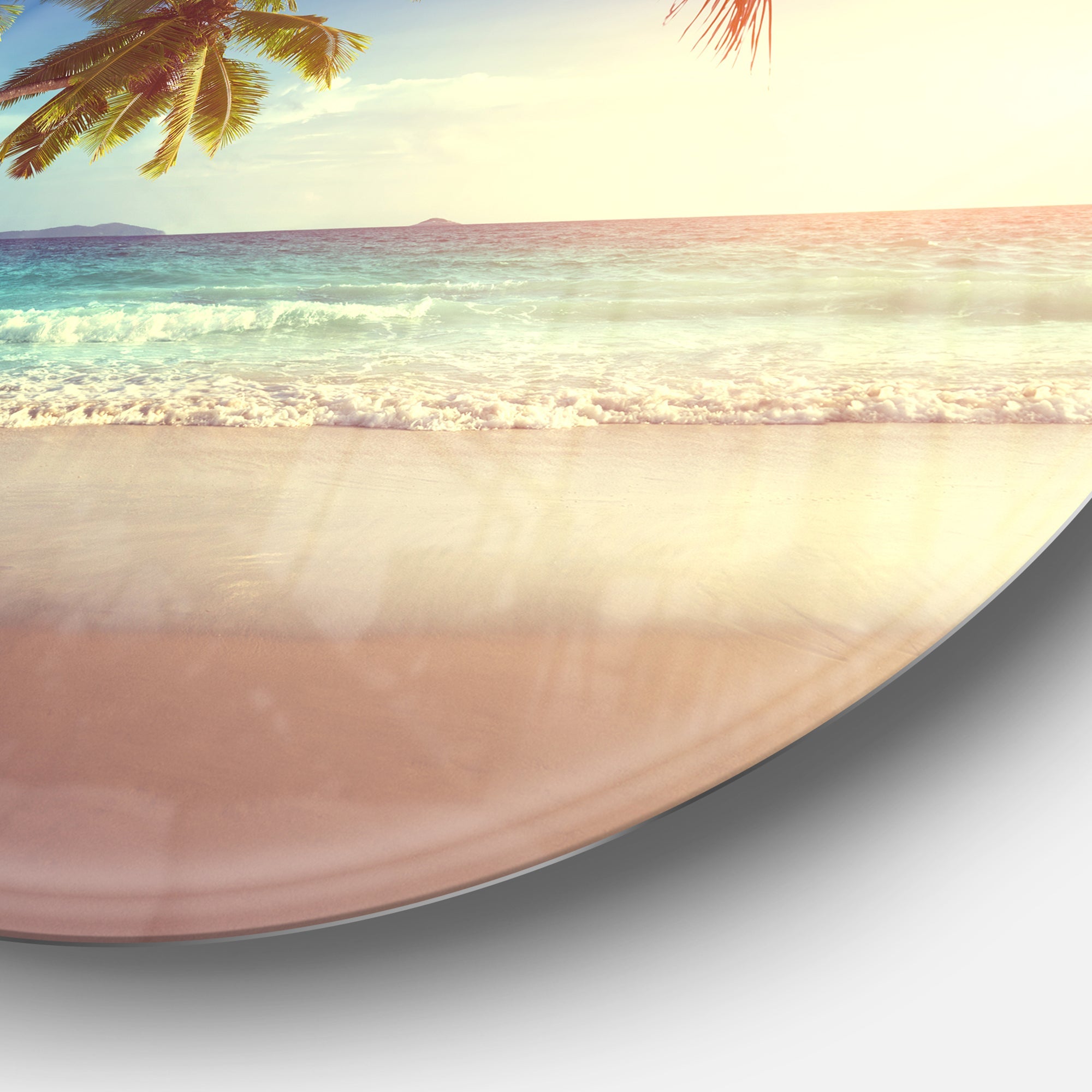 Typical Sunset on Seychelles Beach Extra Large Seascape Metal Wall Decor
