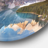 Moraine Lake in Banff Park Canada Landscape Metal Circle Wall Art
