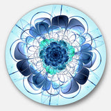 Blue and Purple Rounded Flower Floral Metal Circle Wall Art