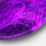 Bright Purple Magical Fractal Forest Abstract Metal Circle Wall Art