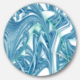 Unique Blue Fractal Design Pattern Oversized Abstract Metal Art