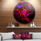 Multi Colored Magenta Stained Glass Floral Metal Circle Wall Art