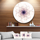 Perfect Glowing Fractal Flower in Purple Floral Metal Circle Wall Art