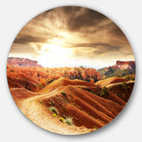 Beautiful View of Bryce Canyon African Landscape Metal Circle Wall Art