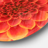 Abstract Orange Flower Design Disc Floral Circle Metal Wall Decor
