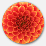 Abstract Orange Flower Design Disc Floral Circle Metal Wall Decor