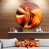 Orange Abstract Warm Fractal Design Abstract Metal Circle Wall Art