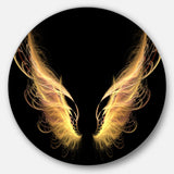 Golden Angel Wings on Black Disc Oversized Abstract Metal Art
