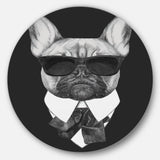 French Bulldog Fashion Portrait Disc Animal Metal Circle Wall Art