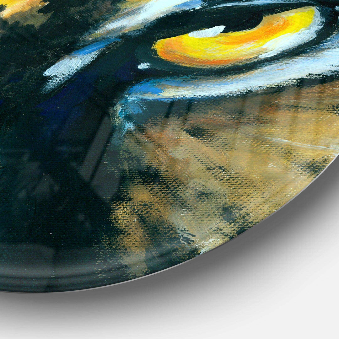 Ferocious Eye of Tiger - Animal Oversized Circle Metal Wall Art