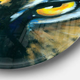 Ferocious Eye of Tiger Ultra Vibrant Abstract Metal Circle Wall Art