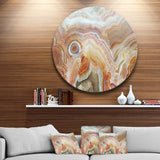 Strips and Ovals on Agate Disc Abstract Metal Circle Wall Art Print