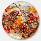 Brier Rose Abstract Background Large Floral Metal Circle Wall Art