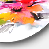 Colorful Abstract Flowers on White Extra Large Floral Wall Art