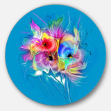 Summer Colorful Flowers on Blue Extra Large Floral Wall Art