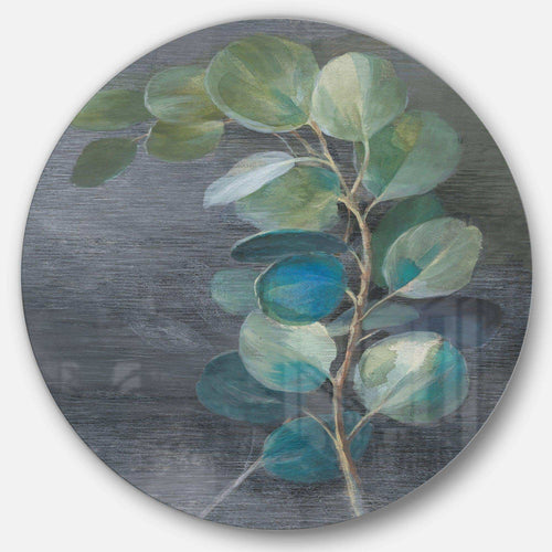 Fresh leaves II - Floral Circle Metal Wall Decor