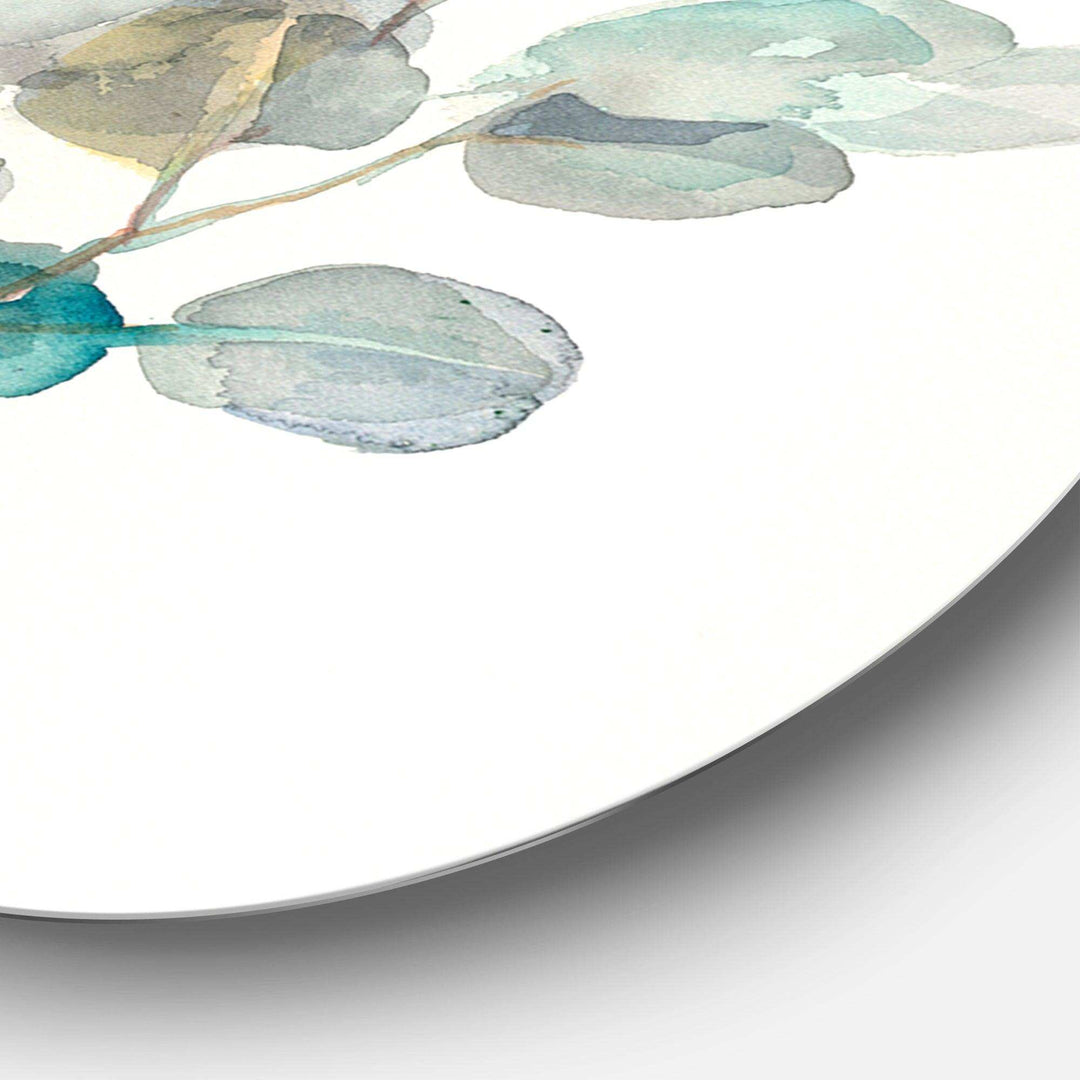 Eucalyptus leaves I - Floral Circle Metal Wall Decor