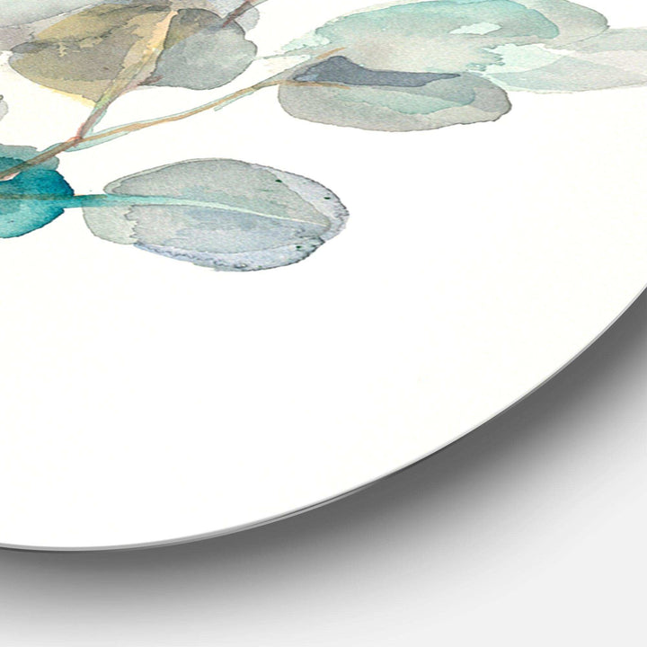 Eucalyptus leaves I - Floral Circle Metal Wall Decor